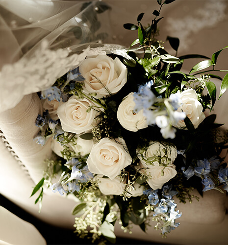 floral bouquet wedding veil