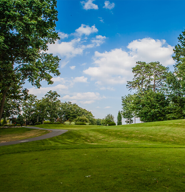 golf course green path hill